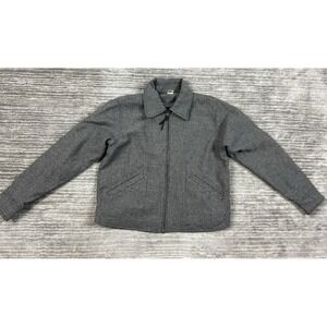 Mountain Lake Jacket Womens Medium Gray Full Zip‎ Wool Blend Casual